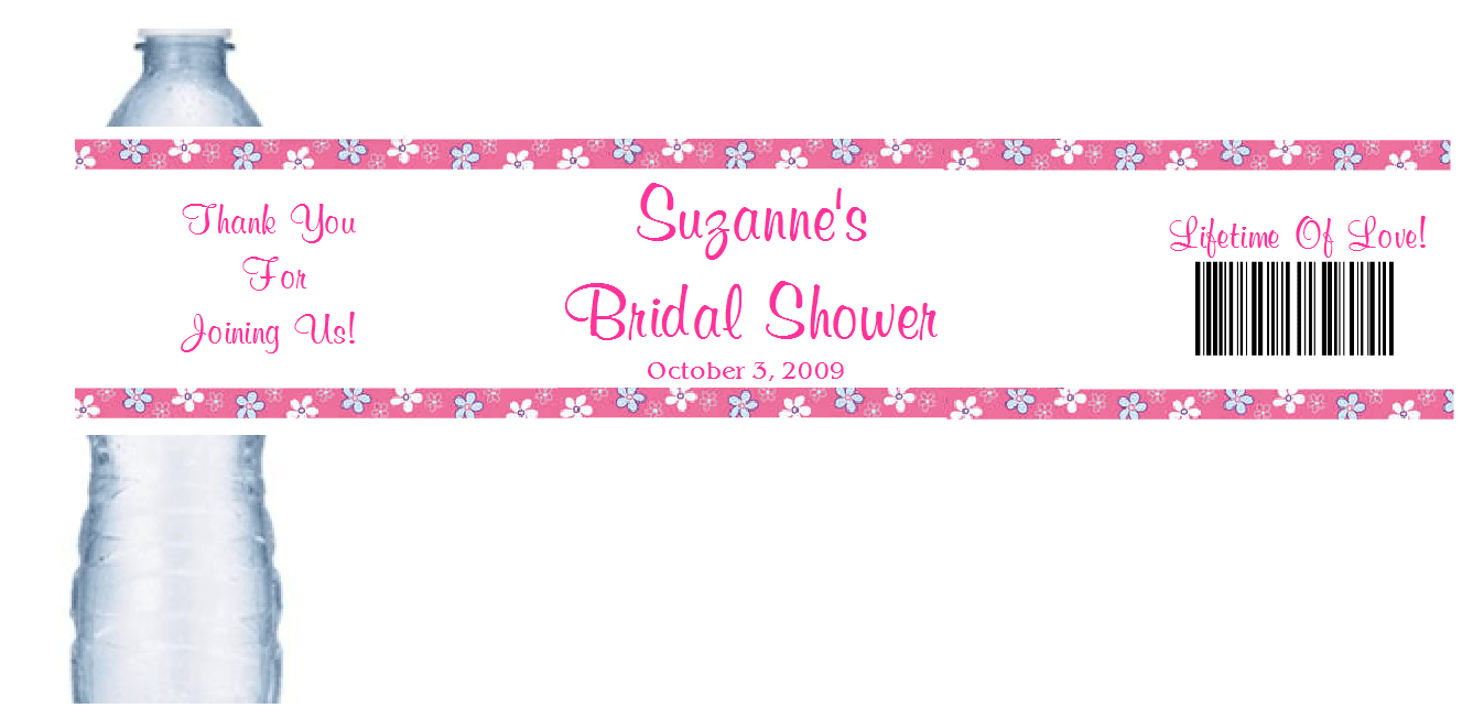 Water Bottle Bridal Shower Labels